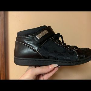 Coach black high top shoes size 8 worn 4 times